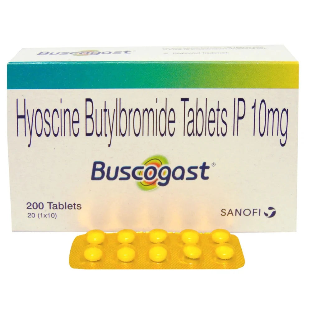 Buscogast 10mg (HYOSCINE BUTYLBROMIDE)
