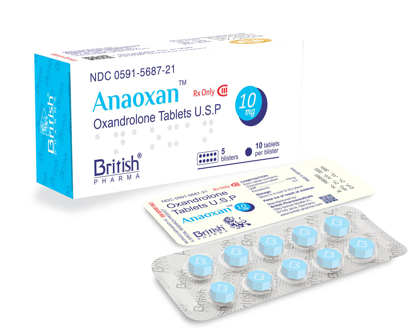 [British Pharma] Anaoxan - Oxandrolona 10mg