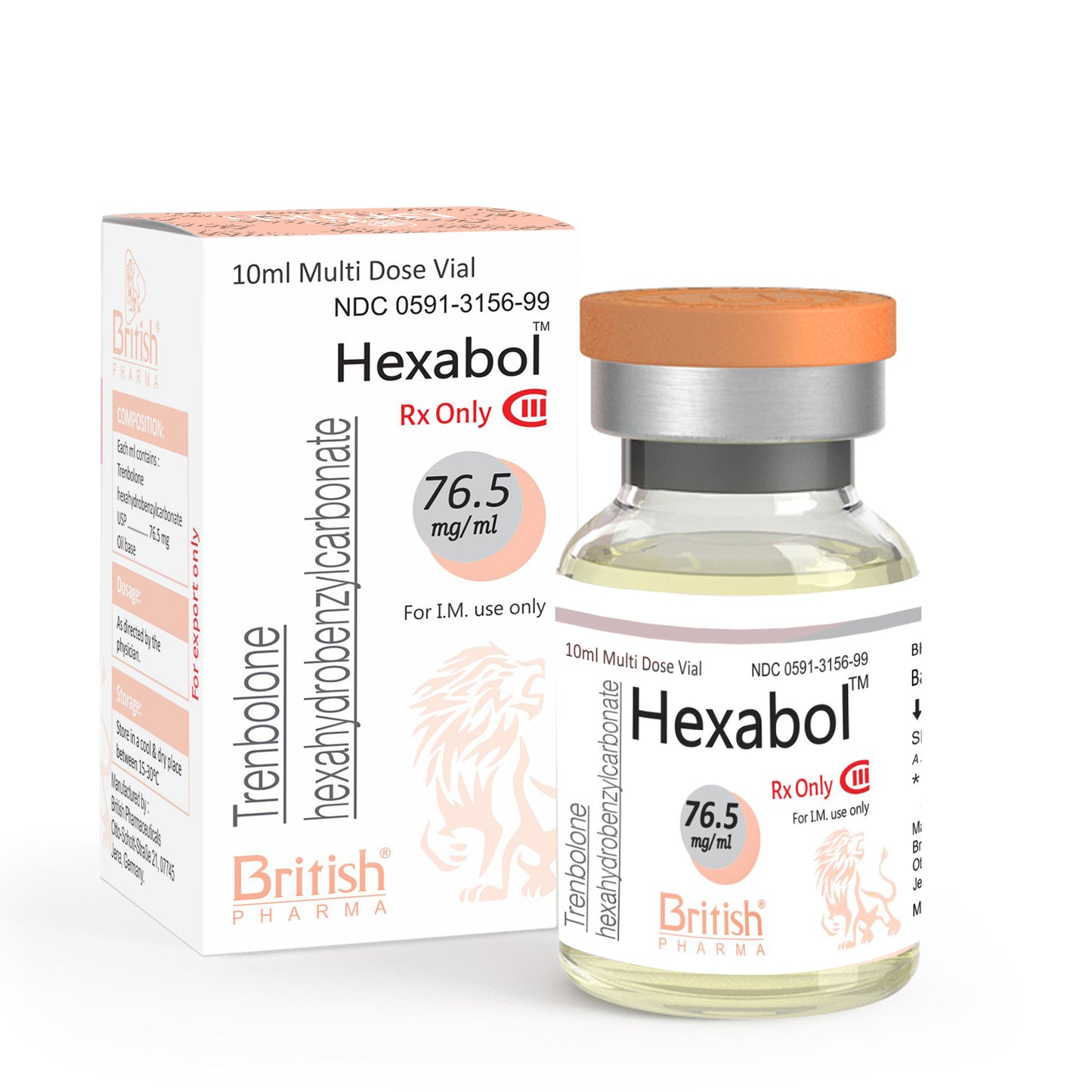 [British Pharma] Hexabol - Trenbolone hexahydrobenzylcarbonate 76.5mg